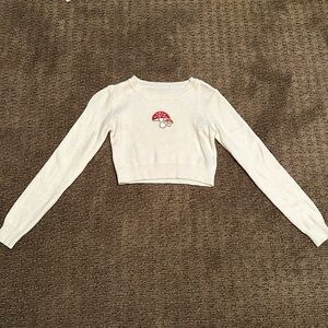 NEVER WORN- Cropped medium mushroom sweater.